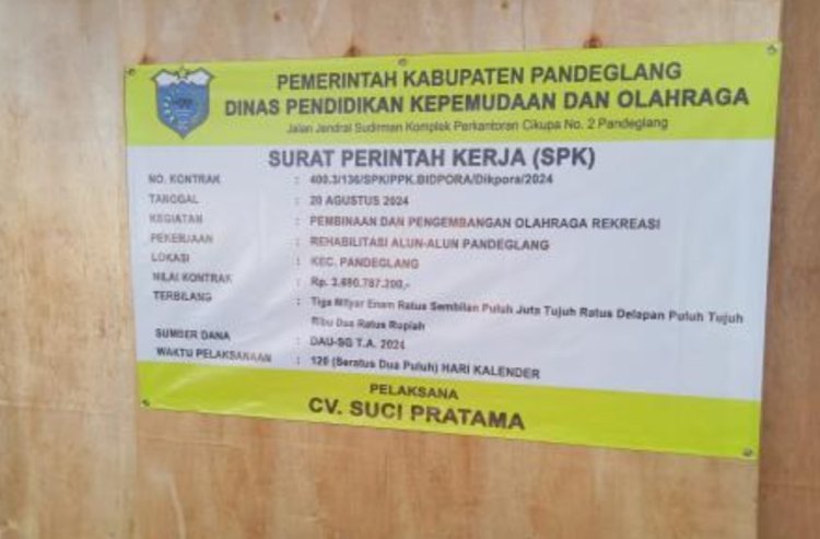 Abaikan K3 dan asal jadi, JAM-P Banten menyoal Pelaksana Rehab Alun-alun Pandeglang