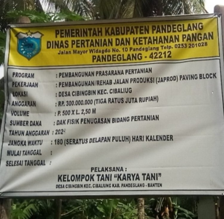 JAM-P Banten Pertanyakan Aturan Pengerjaan JAPROD Yang Tumpang Tindih dan Oknum Sekdes Diduga Rangkap Jabatan Sebagai Bendahara Kelompok Tani