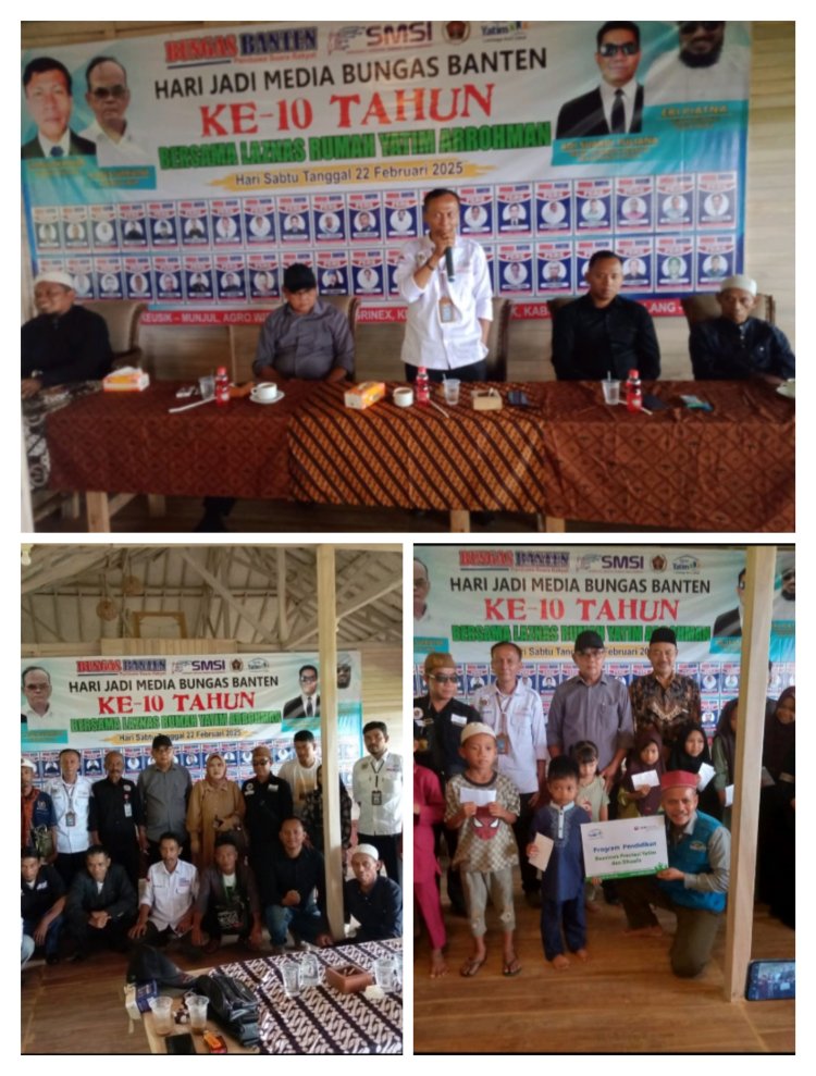 HUT Ke 10 Media  Bungas Banten Santuni Yatim Piatu dan Khitanan Gratis