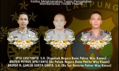 Polsek Cikedal Polres Pandeglang, Menyampaikan Belasungkawa Atas Gugurnya 3 Anggota Polda Lampung Dalam Tugas
