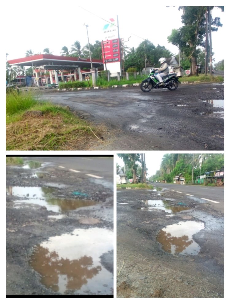 Para Pelanggan SPBU 34.422.07 Panimbang Disinyalir Mengeluh Jalan Keluar Masuk Pom Rusak & Diduga Rawan Kecelakaan.