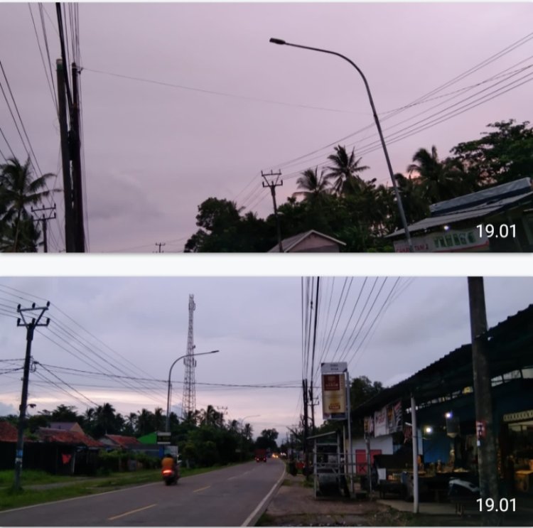 Penerangan Jalan Umum ( PJU ) Labuan Antara Panimbang Gelap Gulita Butuh Perbaikan