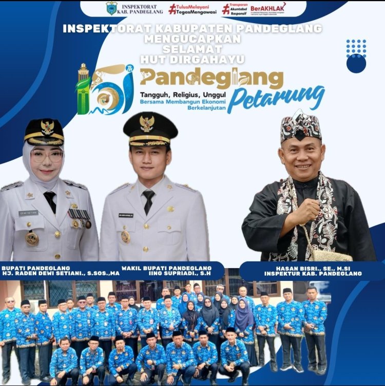 Selamat Hari Jadi Kabupaten Pandeglang Ke 151 Pada Tahun 2025, Jajaran Inspektorat Pandeglang