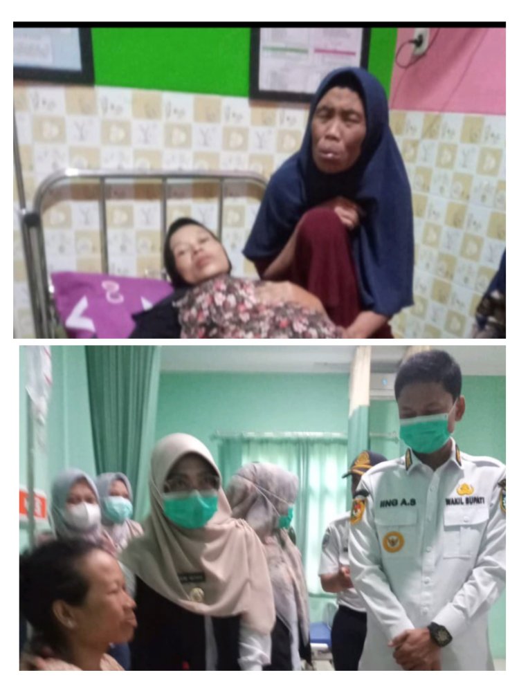 Bupati dan Wakil Bupati Pandeglang, Mengunjungi Marnah Pasien Tidak Mampu Tak Terdata BPJS.