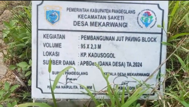 Aktivis GAMPI Mengkritisi, JUT Dari DD Tahun 2024 Desa Mekarwangi Saketi Yang Sudah Hancur