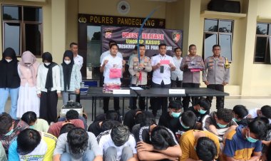 Gegara Membawa Sajam Saat Konvoi Kelulusan, 47 Pelajar di Tangkap Polres Pandeglang, 3 Jadi Tersangka