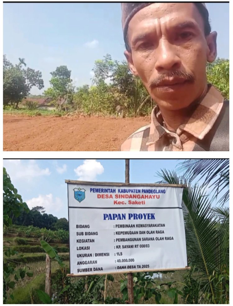 Pembangunan Lapangan Volly Ball Di Desa Sindang Hayu Dari Anggaran DD Tahap 1 T,A 2025  Di Sambut Baik Oleh Warga