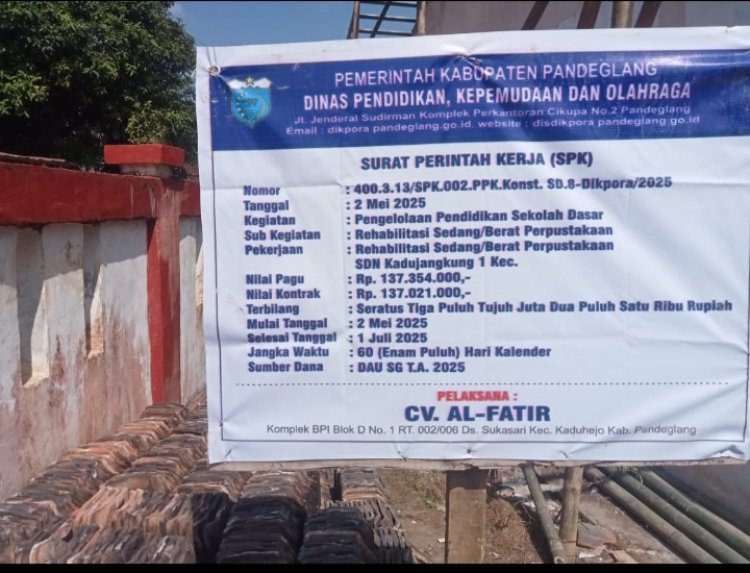 GWI Pandeglang Meminta Pihak Dinas Memanggil Pihak CV Al-Fatir Karena Diduga Semua Pekerjaan Yang Di Laksanakan nya Tak Memakai K3.
