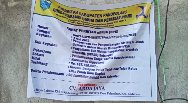 Kades Parumasan Cipeucang Nyambi Jadi Calo Proyek Tangki Septik, Aktivis KOMPPAK Minta APH Segera Lakukan Pemeriksaan