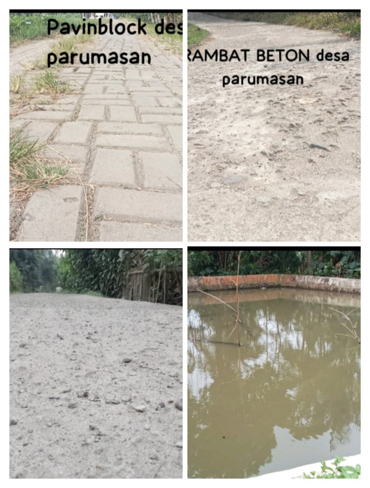 Diduga Pengerjaan Fisik DD Parumasan Asjad Dan Disinyalir Sepanjang Jalan Poros Desa Bangunan Fisik DD Terlihat Hancur Lebur.