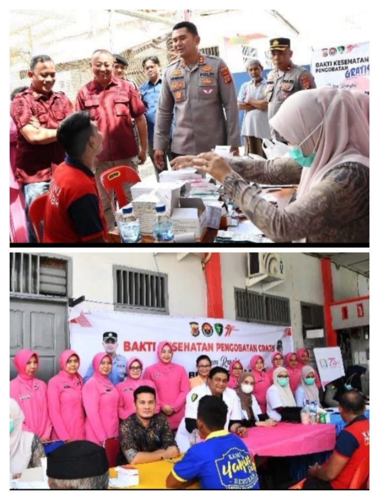Ratusan Warga Binaan Lapas Kelas IIB IDI Peroleh Pengobatan Gratis Dari Polres Aceh Timur Di Hari Bhayangkara Ke 79
