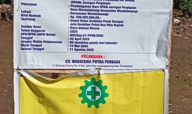 Diduga Akibat Kurangnya Pengawasan Pekerjaan  SPAM Didesa Mandalawangi  Di Kerjakan Tak Sesuai RAB.
