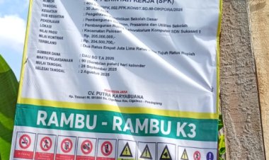 Pembangunan Ruang Laboratorium Computer SDN Sukasari 1 PuloSari Dalam Pelaksanaannya diduga abaikan APD
