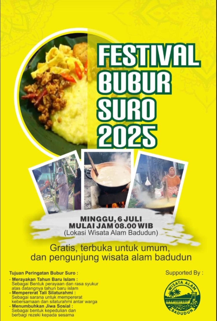 Makin Seru Pengelola Tempat Wisata Badudun Desa Banyubiru Labuan adakan festival Bubur Suro,Hasilnya dibagikan 'GRATIS'
