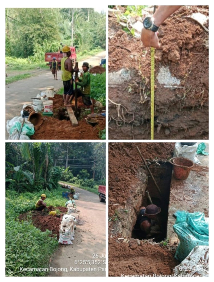 LSM Gerhana Provinsi Banten Menyayangkan Proyek Galian Kabel PLN Di Ruas Jalan Manggung Jaya Kecamatan Bojong Diduga abaikan SOP Dan APD.