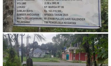 Penyelesaian Proyek Jalan Desa Sukamanah Masih Menunggu Anggaran DD  Tahap II Turun