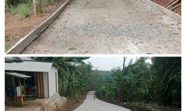 GWI Soroti dugaan CV Cahaya Pandeglang Dalam Pelaksanaan Proyek Rabat Beton di Desa Munjul Asjad Tak Berkualitas.