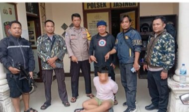 Polsek Jasinga Amankan DPO Curas Yang Sempat Bersembunyi Di Lemari Dapur.