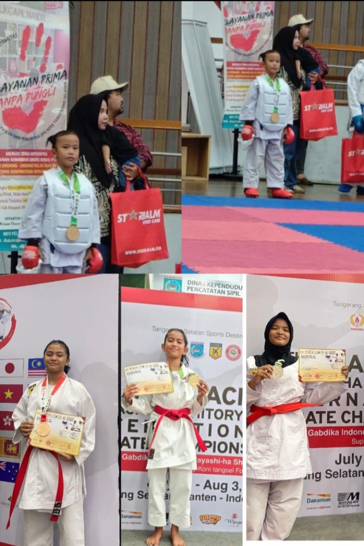 Bawa pulang medali, Karateka Cilik Asal Pandeglang kembali mengukir sejarah pada kejuaraan Asia Pasific Pandeglang.