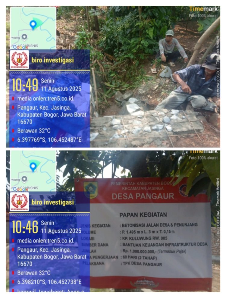 Diduga Pengerjaan TPT Desa Pangaur Asjad (Asal Jadi).