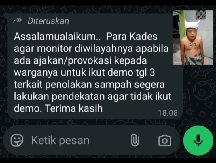 Bocor Sebaran Perintah Kepada Kepala Desa Sekabupaten Pandeglang Agar Tidak Demo Tanggal 03 September 2025.