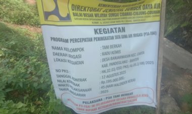 Kelompok P3A Tani Berkah Dalam Pekerjaan P3TGAI Desa Banjar Masin Kecamatan Carita Diduga Asjad.
