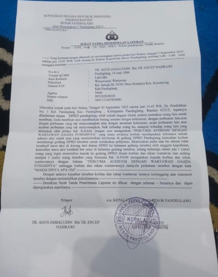 Pers Melawan: Kecam Tindakan Oknum Yang Mengatasnamakan Aktivis Dan Melecehkan Tugas Jurnalis.