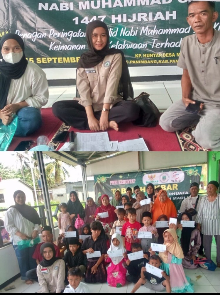 BAZNAS Provinsi Banten Gelar Santunan untuk Anak Yatim Piatu di Kampung Huntap Mekarsari.