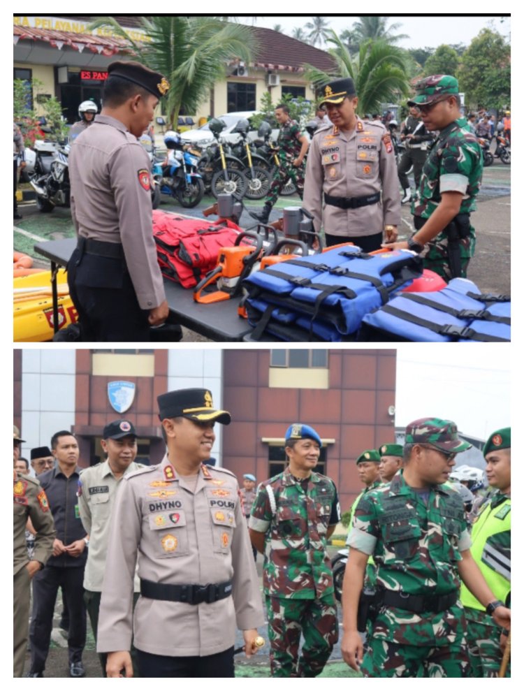 Tekankan Soliditas Dan Kesiapan Hadapi Potensi Bencana, Polres Pandeglang Gelar Apel Siaga Bencana