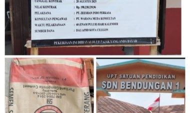 Dugaan mengabaikan Kualitas, Pemborong Renovasi SDN 1 Bendungan Cilegon Enggan Dikonfirmasi Wartawan diduga alergi terhadap wartawan.