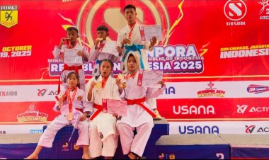Karateka Cilik Pandeglang Borong Medali Pada Senkaido open International karate championship Piala Kemenpora.