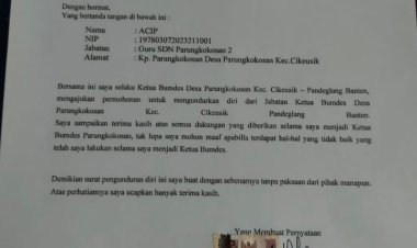 Drama ASN Rangkap Jabatan Jadi Direktur BUMdes Parungkokosan--Sudah Kirim Surat Mundur, Malah Bilang Tak Bisa Mundur