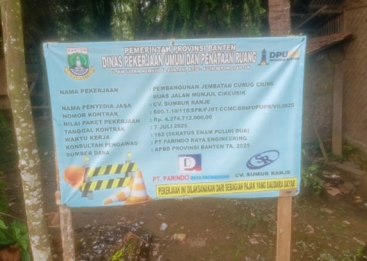 GWI Soroti Pekerjaan Pembangunan Jembatan Curugciung Penyedia Jasa CV.Sumbur Ranje Diduga Asjad Dan Abaikan APD.