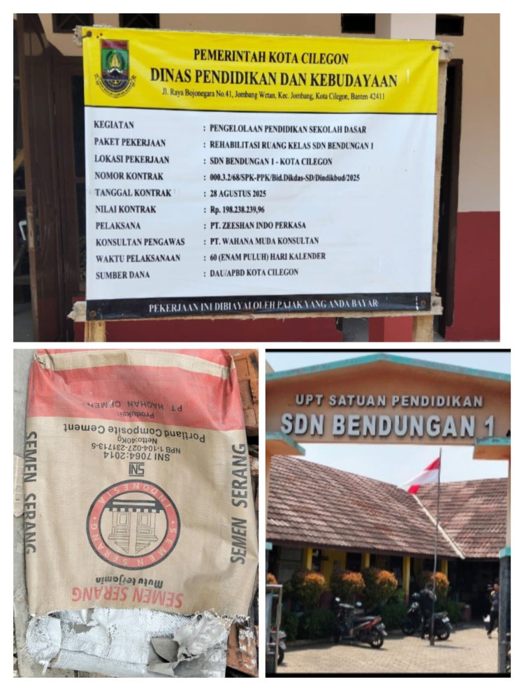 Dugaan mengabaikan Kualitas, Pemborong Renovasi SDN 1 Bendungan Cilegon Enggan Dikonfirmasi Wartawan diduga alergi terhadap wartawan.