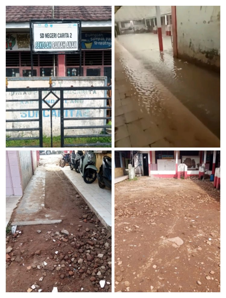 SDN Carita 2 Butuh Bantuan Paving Blok Untuk Halaman Sekolah Yang Selalu