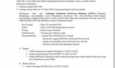 Program Katapang dan Wi-Fi Internet Desa Sukamulya Diduga Tak Jelas, GOWI Akan Layangkan Surat Konferensi Pers ke Kecamatan Cikeusik