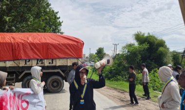 PMII STAI Assalamiyah Gelar Aksi di Jalan Cikande–Rangkasbitung Desak Penegakan Aturan Jam Operasional Mobil Tambang