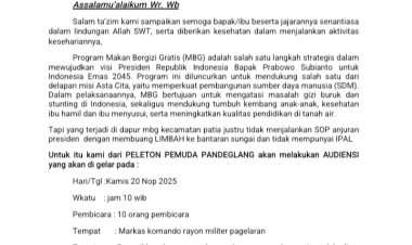 Diduga SPPG Patia Mandiri Langgar PERBUP, Peleton Pemuda Pandeglang Ambil Sikap