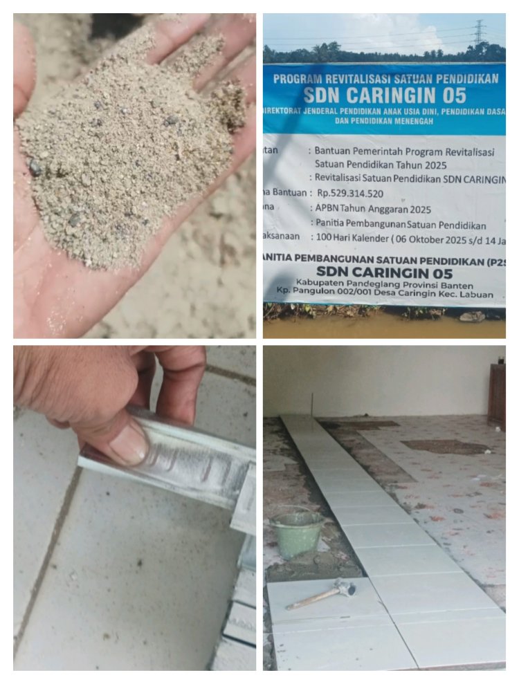 Selain Lemah Pengawasan, Proyek Revitalisasi Satuan Pendidikan di SDN 05 Caringin Diduga Gunakan Material Tidak Sesuai Spesifikasi -- GWI: Siap Gerudug Dinas