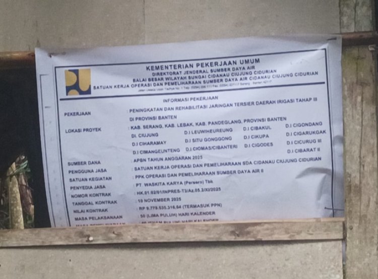 Peningkatan Dan Rehabilitasi Jaringan Tersier Daerah Irigasi Tahap III  Penyedia Jasa PT.Waskita Karya Diduga Kuat Asjad.