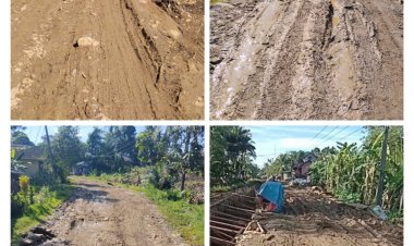 Warga Pasir Panjang Keluhkan Jalan Rusak Akibat Dipakai Lalu Lalang Kendaraan Material Pembangunan Irigasi.