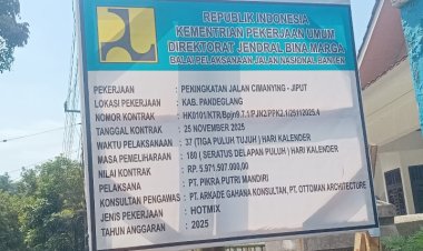 GWI Soroti Pekerjaan Peningkatan Jalan Cimanying-Jiput Pelaksana PT.Pikra Putri Mandiri Diduga Asjad Dan Abaikan APD