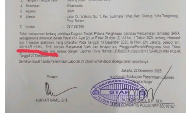 Ketua Umum Persaudaraan Aceh Seranto Laporkan Dugaan Vidio Ujaran Kebencian Ke Cyber Bareskrim Mabes Polri