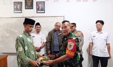 Danramil 0106/Menes Kodim 0601 Pandeglang Beserta Muspika Kecamatan Menes Hadiri Launching MBG Disekolah MTs-Malnu Pusat Menes.
