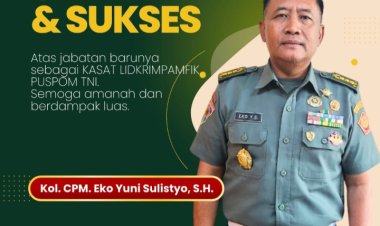 Persaudaraan Mimikri Ucapkan Selamat, Kol. CPM Eko Yuni Sulistyo Resmi Jabat Kasat Lidkrimpamfik Puspom TNI