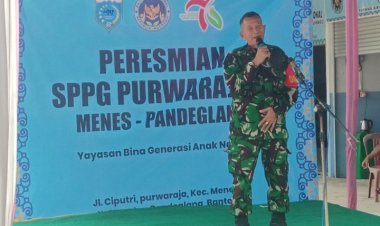Danramil 0106/Menes Kodim 0601/Pandeglang Dan Muspika Kecamatan Hadiri Peresmian SPPG Purwaraja Menes