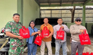 PT AMA ABADI MAKMUR ANUGERAH Memberikan Bantuan Sembako Pada Korban Banjir