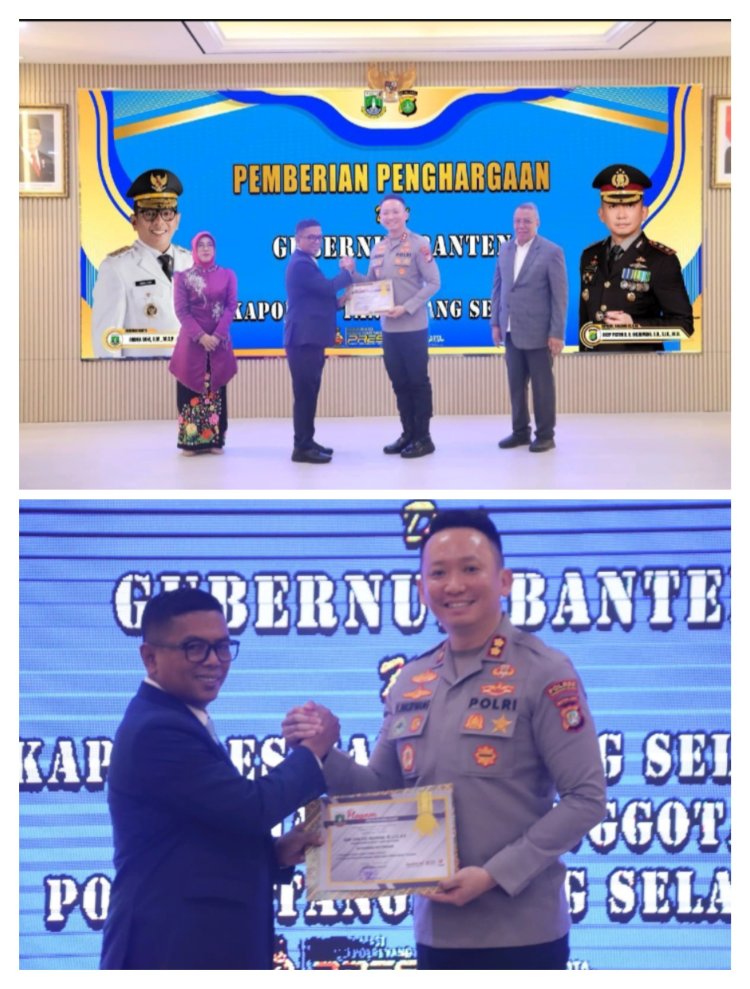 Kapolres Tangsel Terima Penghargaan Dari Gubernur Banten Atas keberhasilan Program CETAR dan Siskamling Terpadu