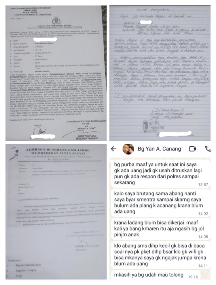Merasa Kecewa, Atas Kinerja Pihak Lsm Bungoeng Lam Jaroe Aceh, Yang Telah Surati Pihak Waka Polri, Kapolda Aceh Serta Kapolres Langsa.