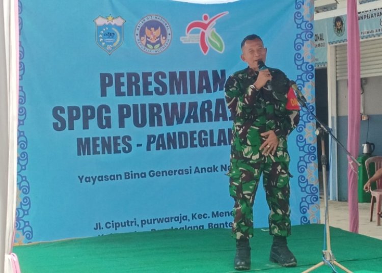 Danramil 0106/Menes Kodim 0601/Pandeglang Dan Muspika Kecamatan Hadiri Peresmian SPPG Purwaraja Menes